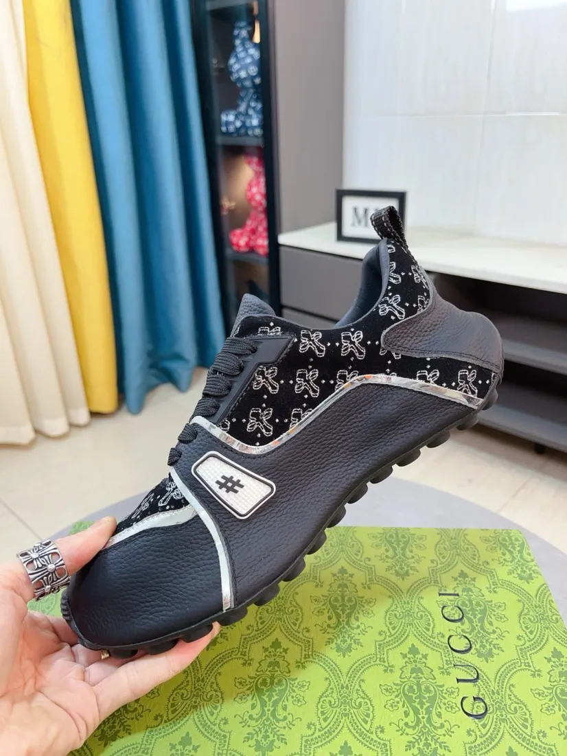 Men's shoes 💰560🌹🌹【GUCCI】pop-top casual sneakers with daddy outsole, breathable and comfortable, easy to walk, a versatile style for trendy men, upper with cowhide edged outsole design➕genuine leather lining➕Gucci's popular original outsole, sports and running style, super comfortable. Code number 38-44